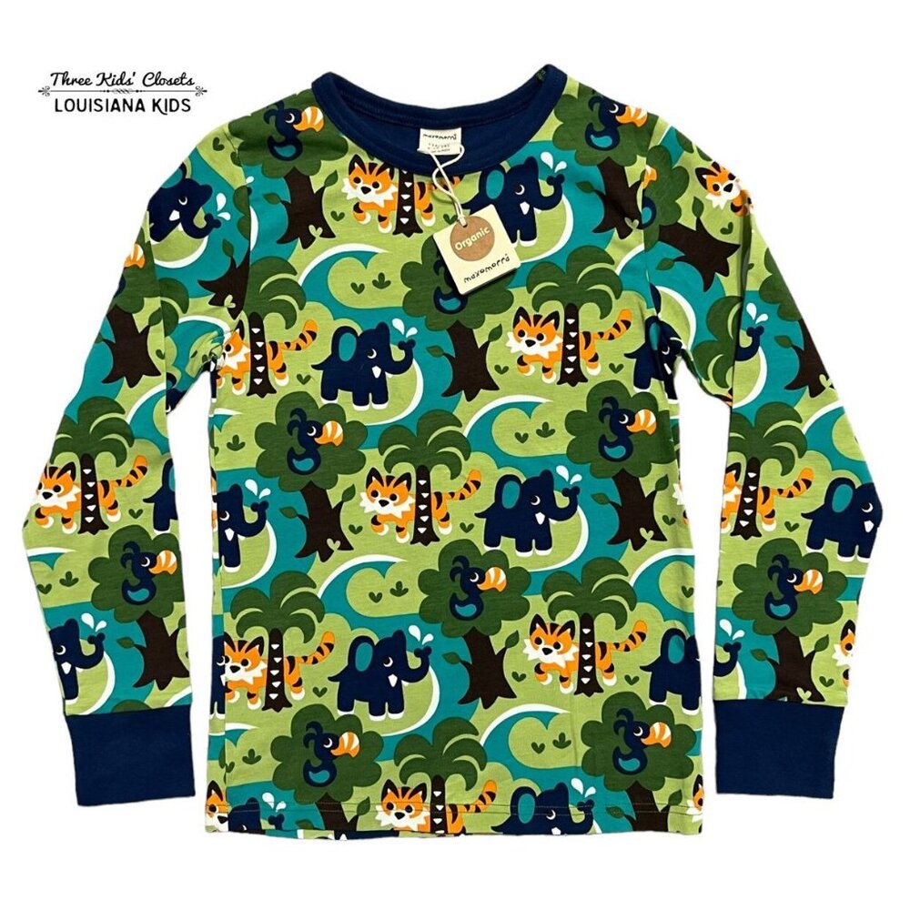 NEW Maxomorra 9-10Y Organic Jungle Print Shirt